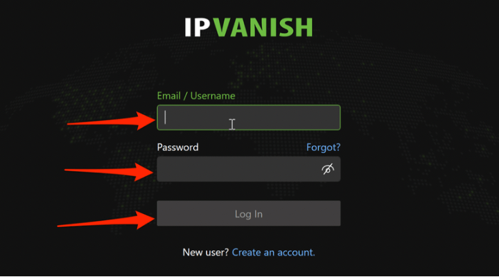 IPVanish パソコン使い方